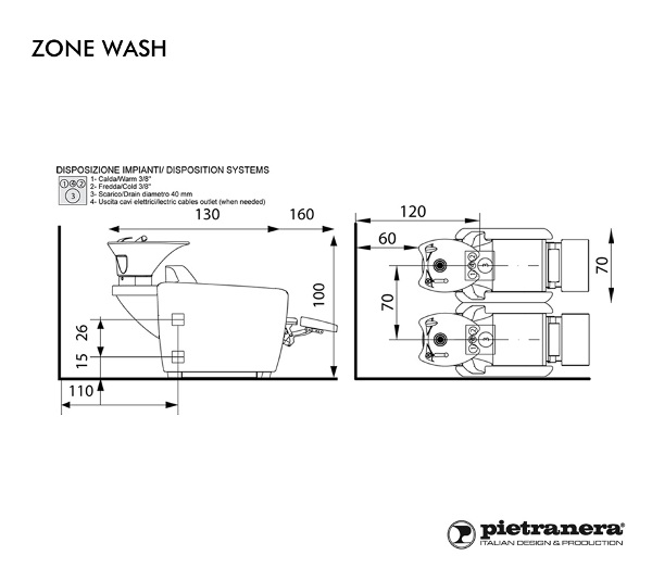 Мойка парикмахерская "ZONE WASH CLASSIC" — изображение 5