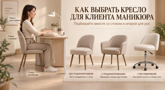 Как выбрать кресло для клиента маникюра: посадка и совместимость со столом