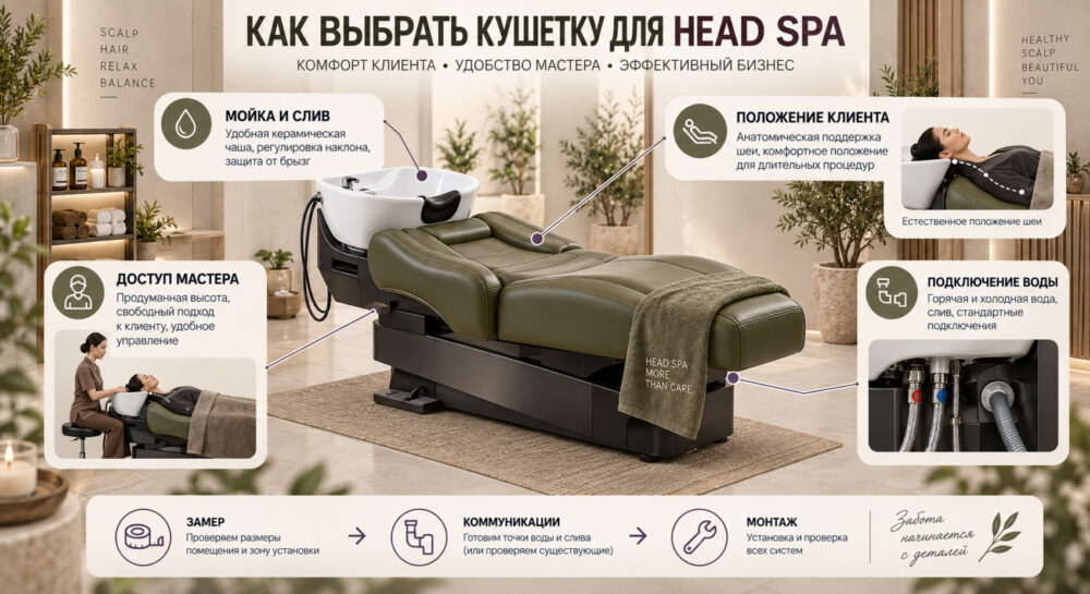 Как выбрать кушетку для HEAD SPA