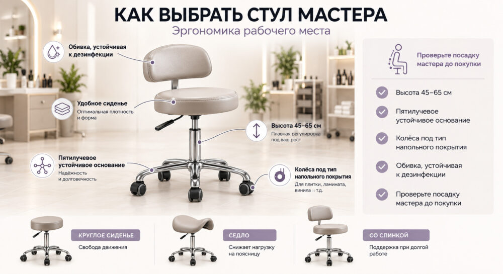 Как выбрать стул мастера для салона красоты